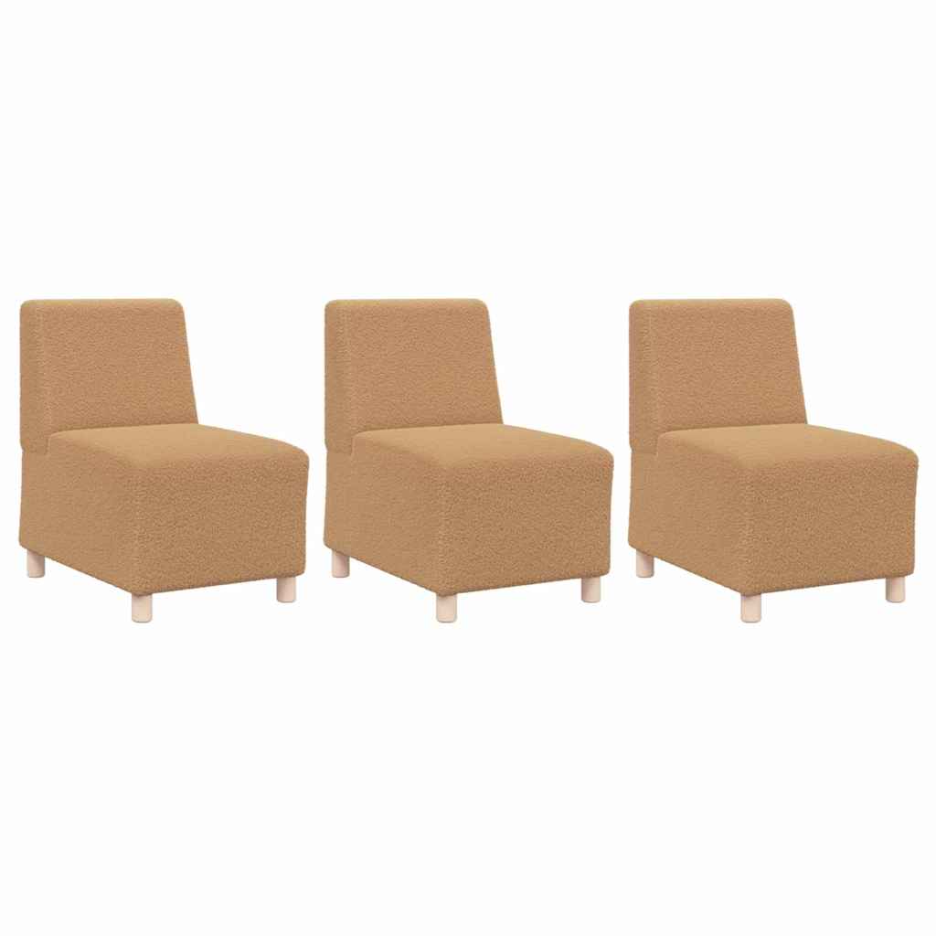 Unidade de Sofá Modular Sem Braços 3 pcs Bege 55 x 74 x 82 cm