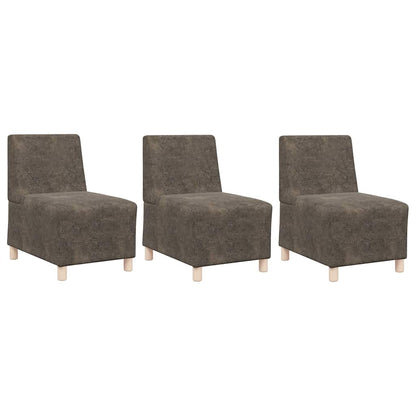 Unidade de Sofá Modular Sem Braços 3 pcs Cinza Escuro