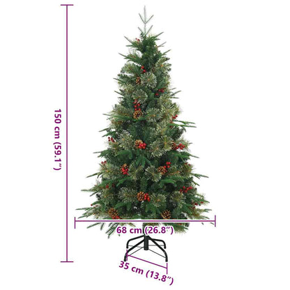Árvore de Natal Articulada Artificial com suporte Verde 150 cm