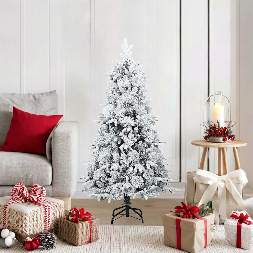 Árvore de Natal Artificial Articulada Nevado Flocked Branco