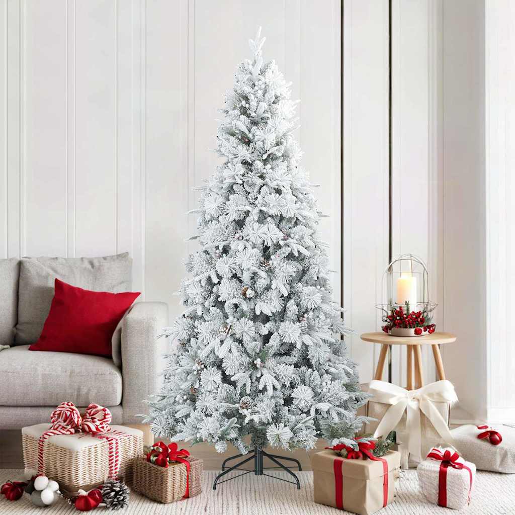 Árvore de Natal Artificial Articulada Nevado Flocked Branco