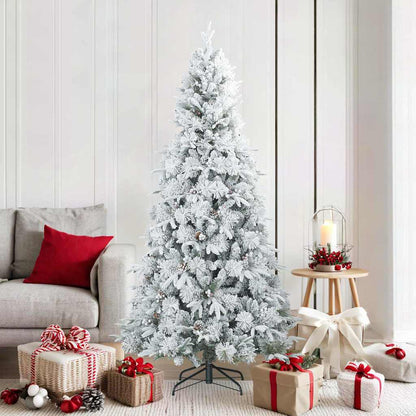 Árvore de Natal Artificial Articulada Nevado Flocked Branco