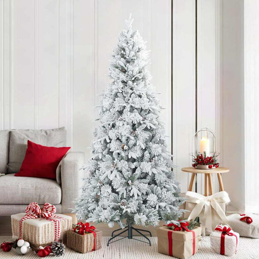 Árvore de Natal Artificial Articulada Nevado Flocked Branco