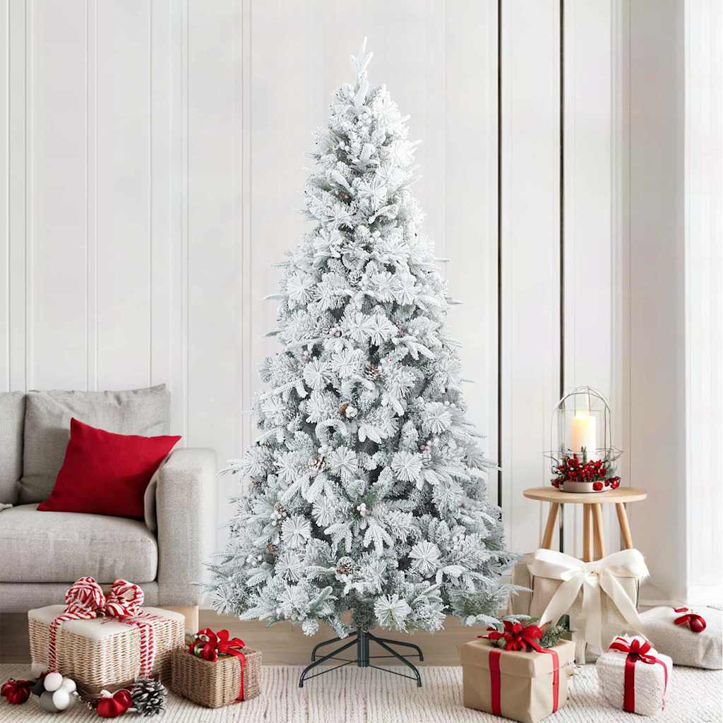 Árvore de Natal Artificial Articulada Nevado Flocked Branco