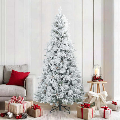 Árvore de Natal Artificial Articulada Nevado Flocked Branco