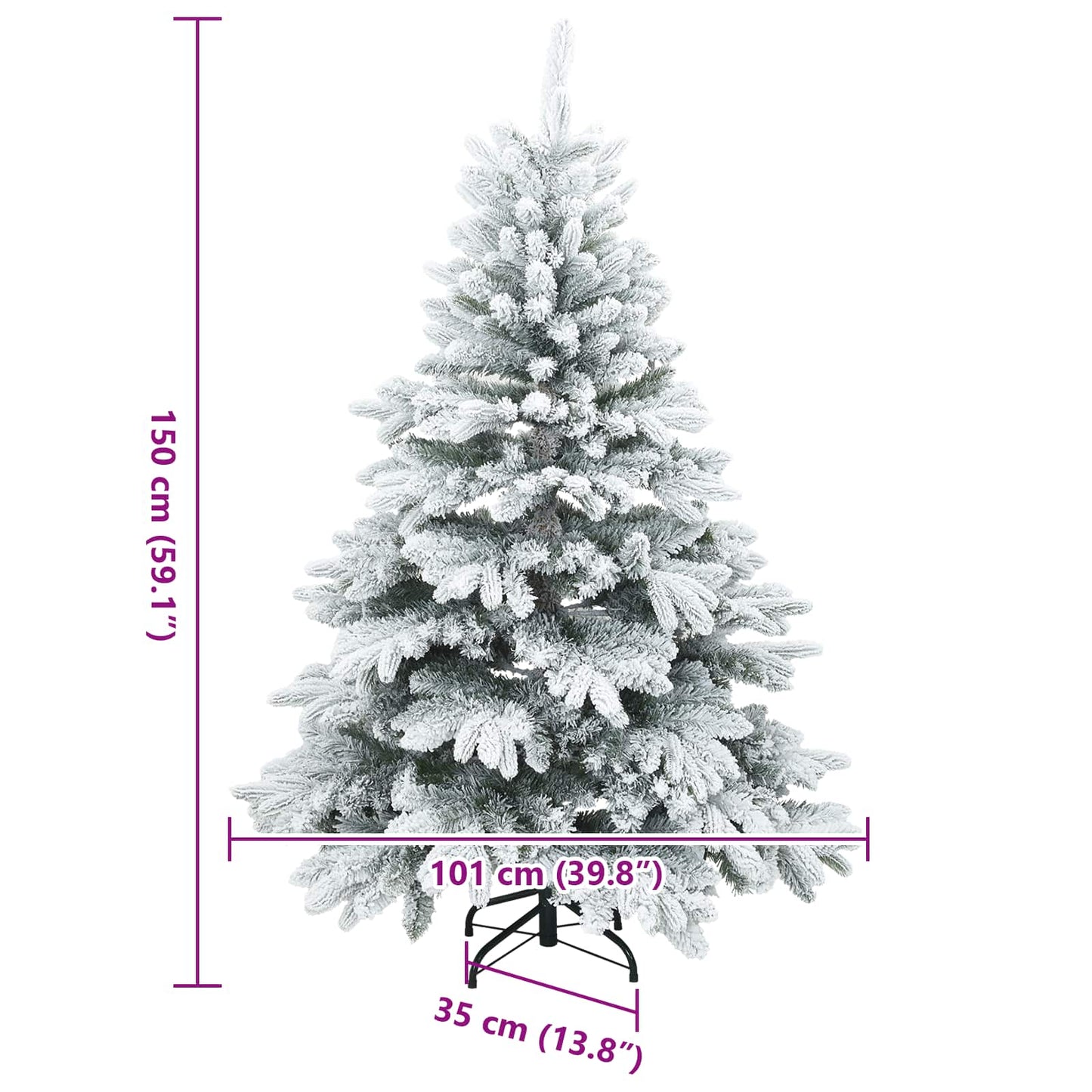 Árvore de Natal Artificial Articulada Nevado Flocked Branco