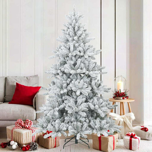Árvore de Natal Artificial Articulada Nevado Flocked Branco
