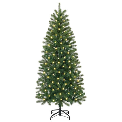 Árvore de Natal Artificial com 150 LEDs Verde 120 cm PE e PVC