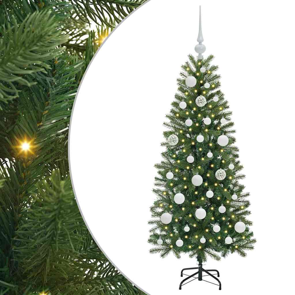 Árvore de Natal Artificial com 150 LEDs Verde 120 cm PE e PVC