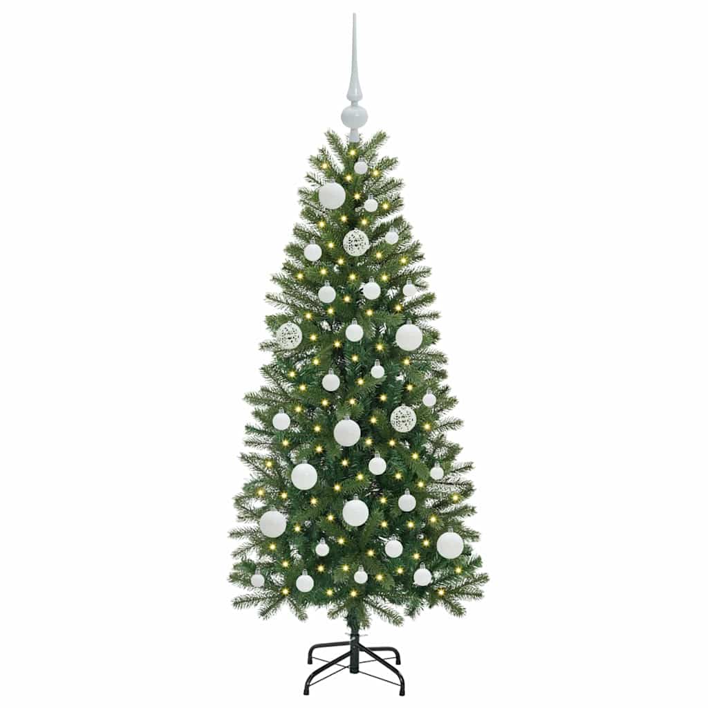 Árvore de Natal Artificial com 150 LEDs Verde 120 cm PE e PVC