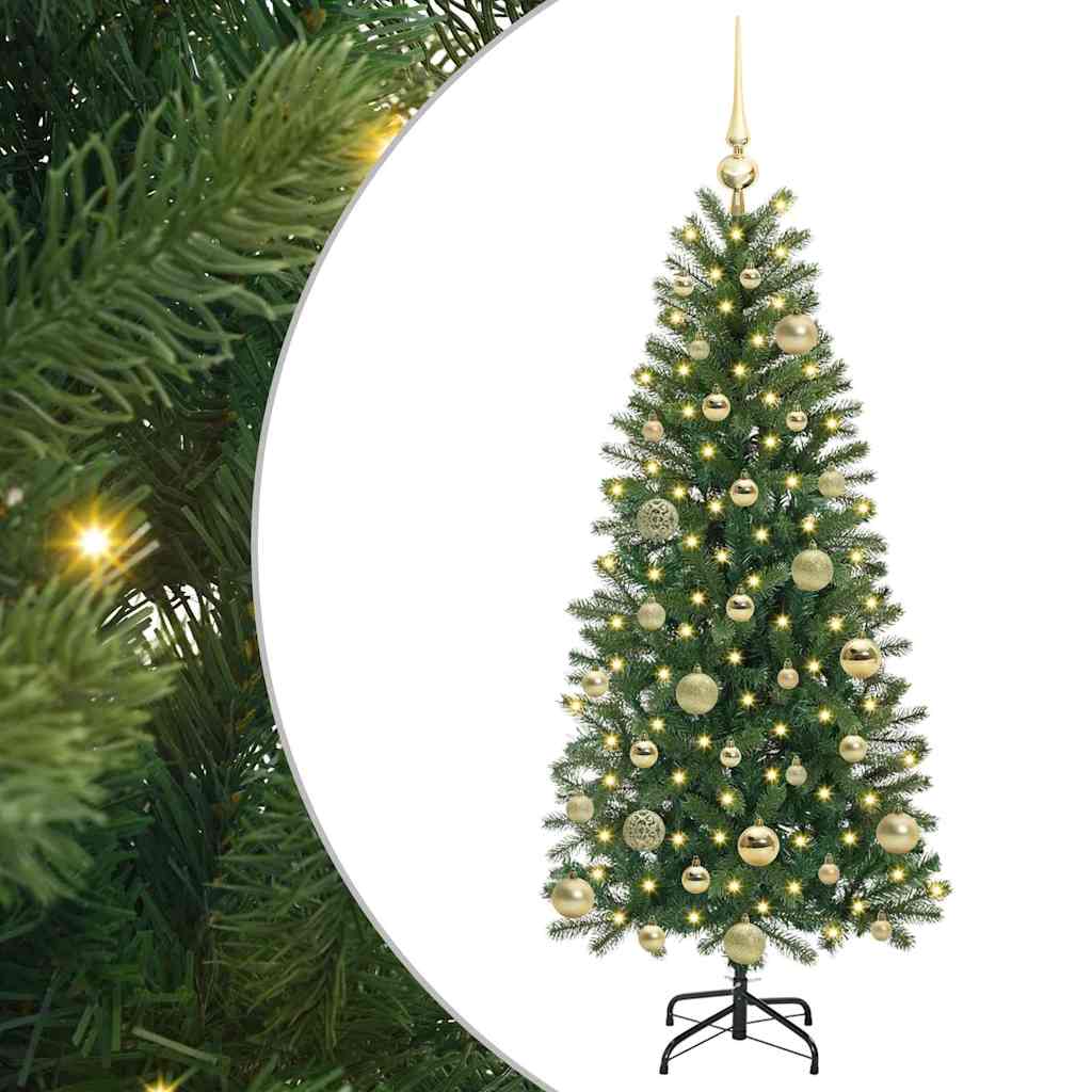 Árvore de Natal Artificial com 150 LEDs Verde 120 cm PE e PVC