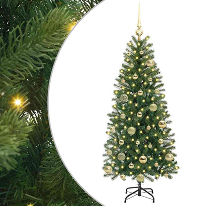 Árvore de Natal Artificial com 150 LEDs Verde 120 cm PE e PVC