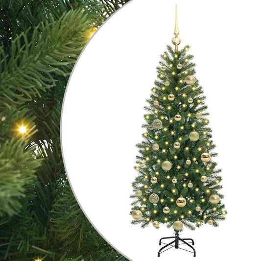 Árvore de Natal Artificial com 150 LEDs Verde 120 cm PE e PVC