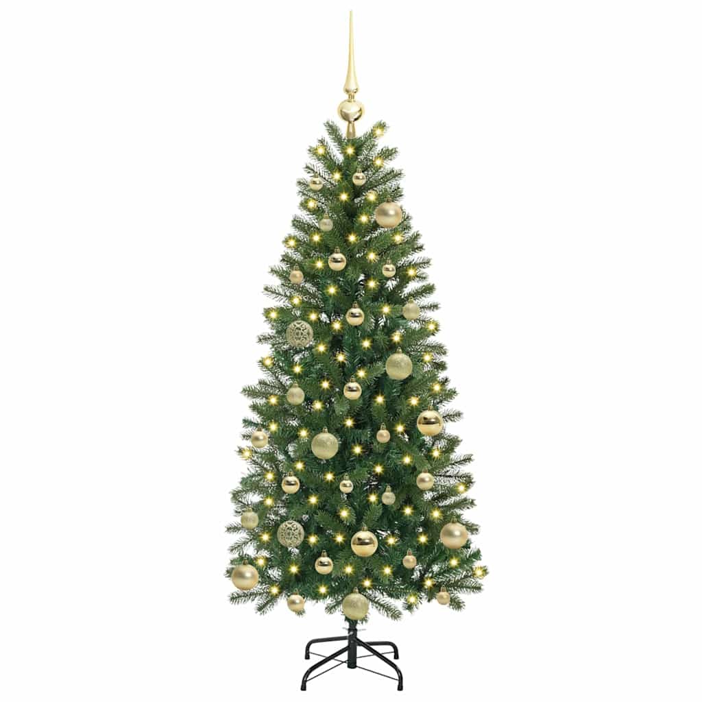 Árvore de Natal Artificial com 150 LEDs Verde 120 cm PE e PVC