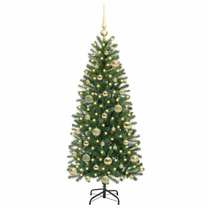 Árvore de Natal Artificial com 150 LEDs Verde 120 cm PE e PVC