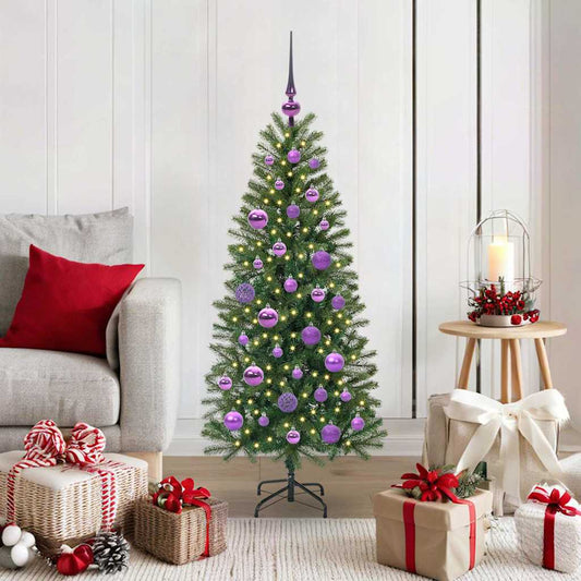 Árvore de Natal Artificial com 150 LEDs Verde 120 cm PE e PVC