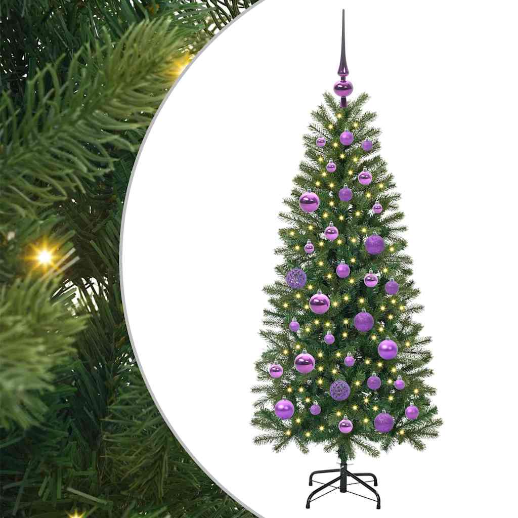Árvore de Natal Artificial com 150 LEDs Verde 120 cm PE e PVC