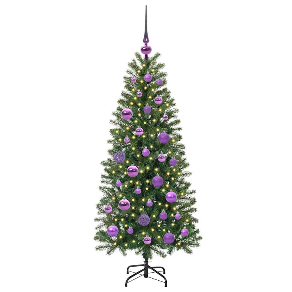 Árvore de Natal Artificial com 150 LEDs Verde 120 cm PE e PVC