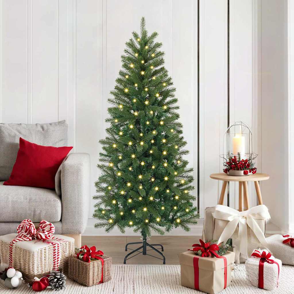 Árvore de Natal Artificial com 150 LEDs Verde 150 cm PE e PVC