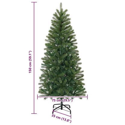 Árvore de Natal Artificial com 150 LEDs Verde 150 cm PE e PVC