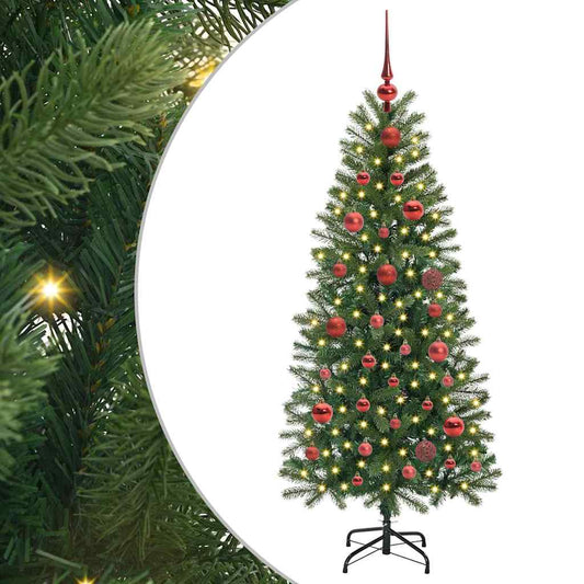 Árvore de Natal Artificial com 150 LEDs Verde 150 cm PE e PVC