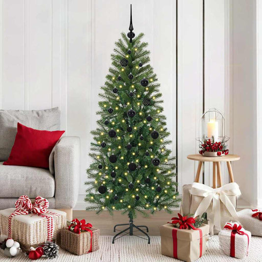 Árvore de Natal Artificial com 150 LEDs Verde 150 cm PE e PVC