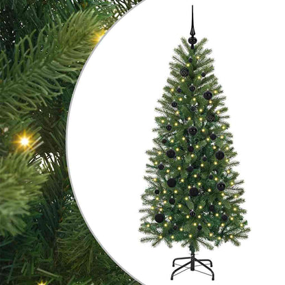 Árvore de Natal Artificial com 150 LEDs Verde 150 cm PE e PVC