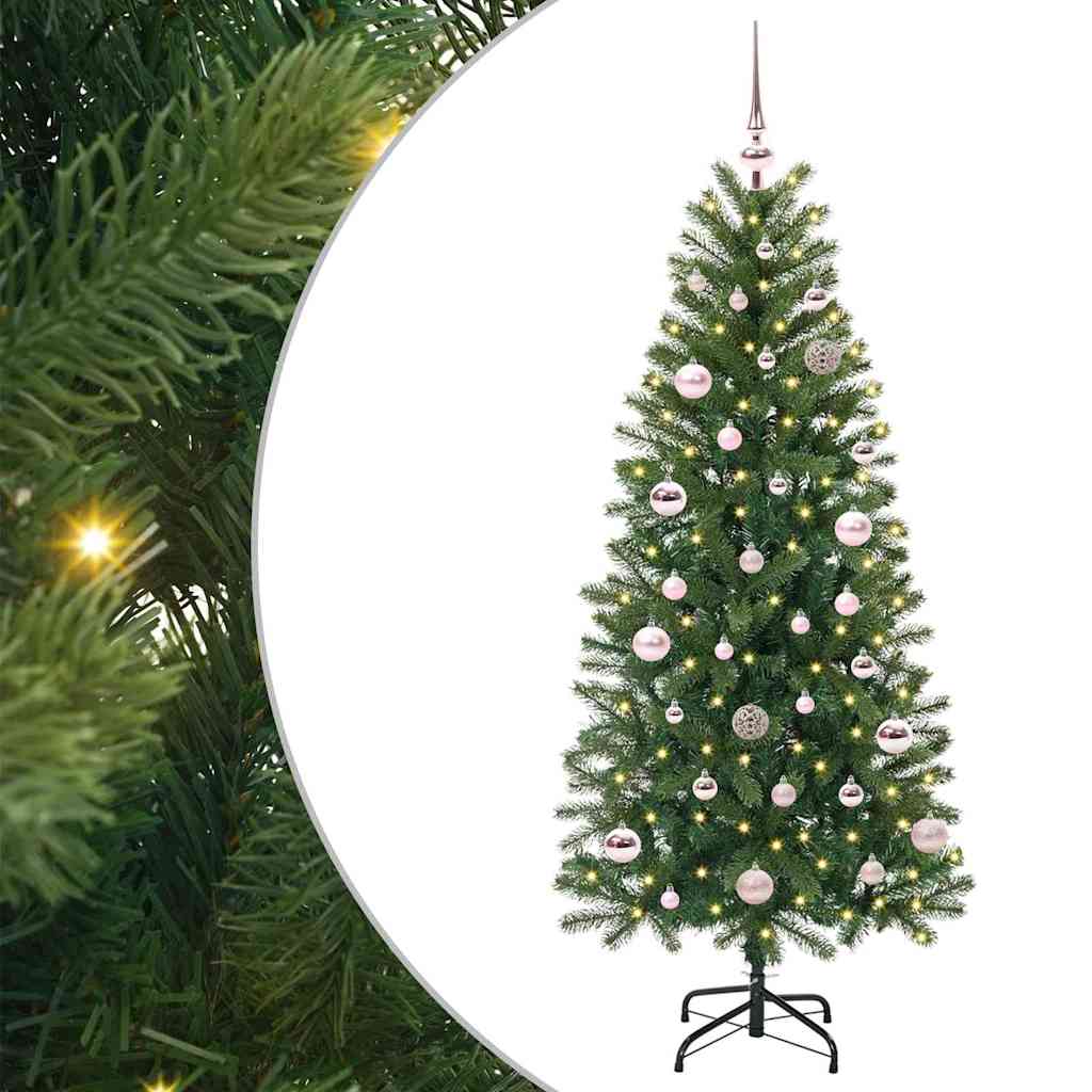 Árvore de Natal Artificial com 150 LEDs Verde 150 cm PE e PVC