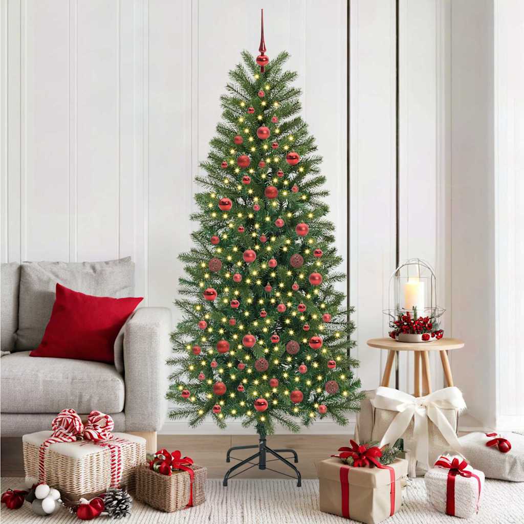 Árvore de Natal Artificial com 300 LEDs Verde 180 cm PE e PVC
