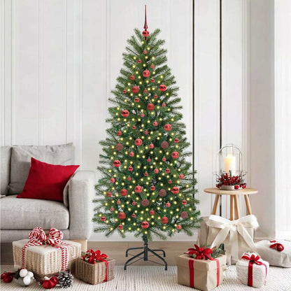 Árvore de Natal Artificial com 300 LEDs Verde 180 cm PE e PVC