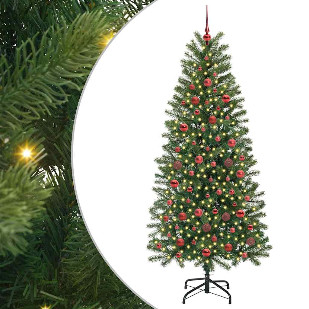 Árvore de Natal Artificial com 300 LEDs Verde 180 cm PE e PVC