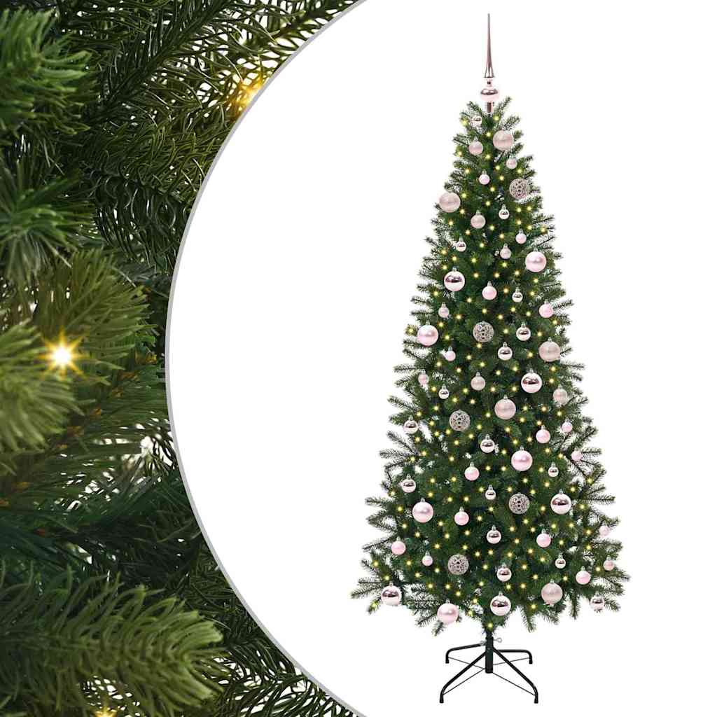 Árvore de Natal Artificial com 300 LEDs Verde 180 cm PE e PVC