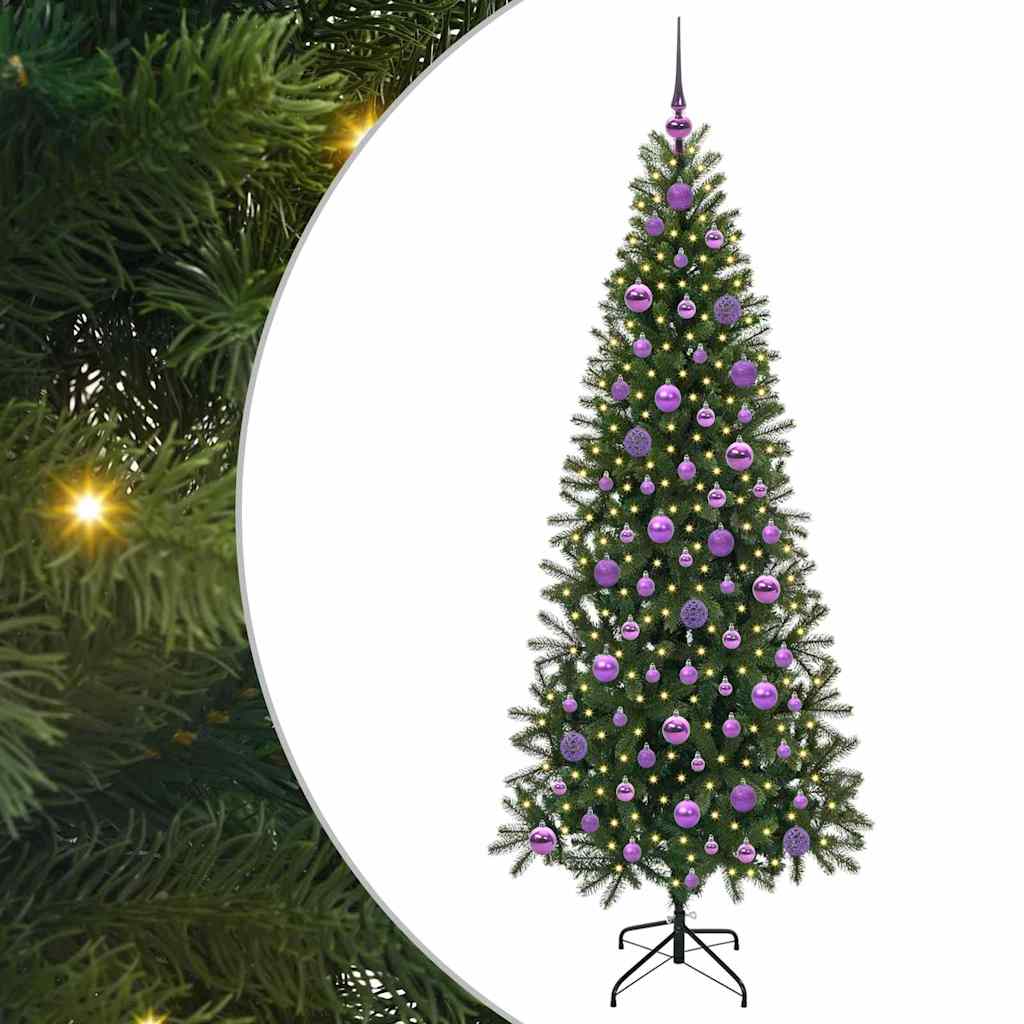 Árvore de Natal Artificial com 300 LEDs Verde 180 cm PE e PVC