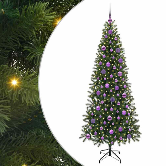 Árvore de Natal Artificial com 300 LEDs Verde 180 cm PE e PVC