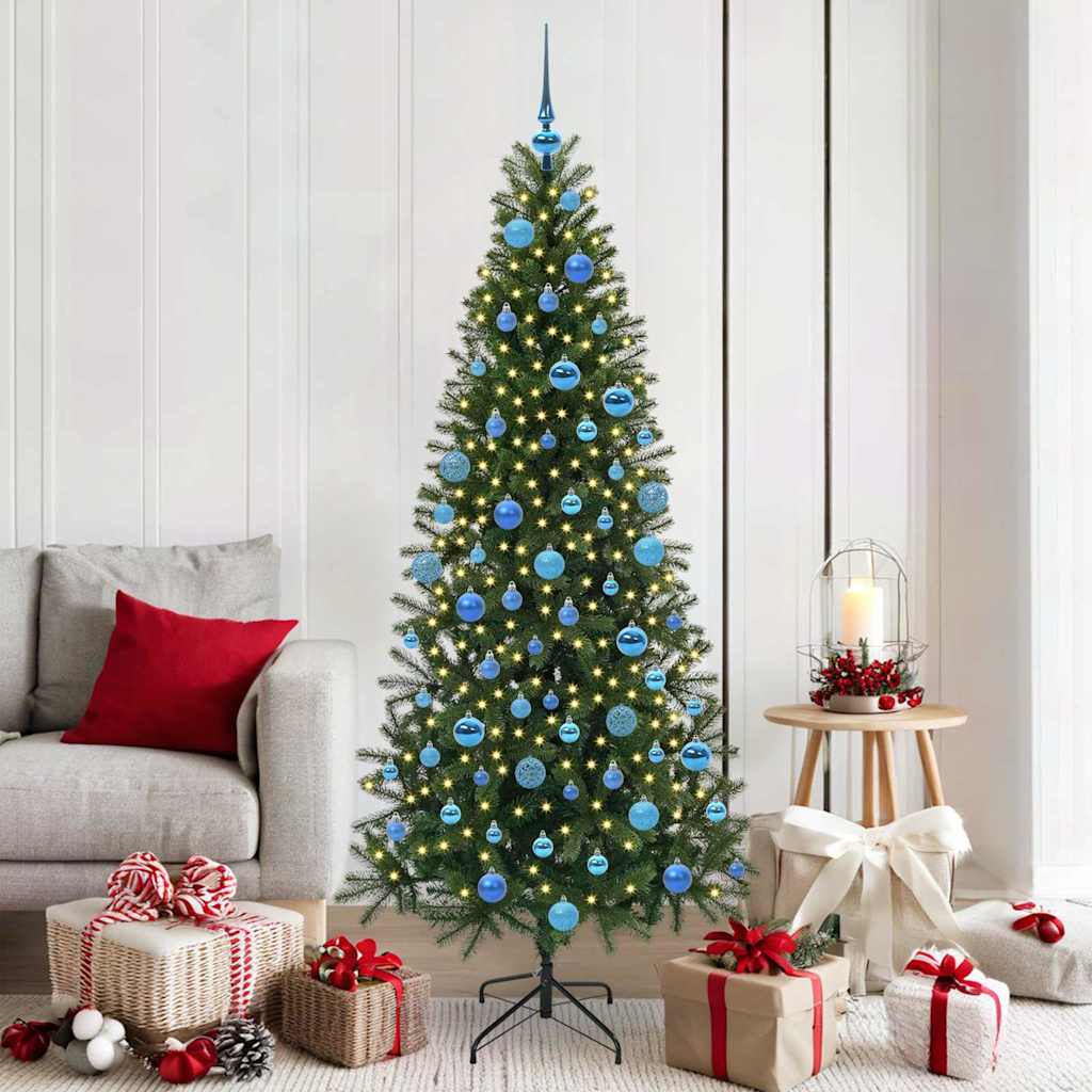 Árvore de Natal Artificial com 300 LEDs Verde 180 cm PE e PVC