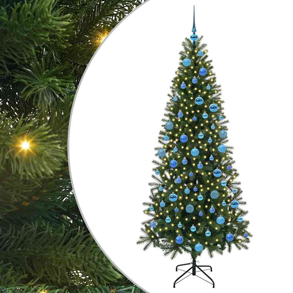 Árvore de Natal Artificial com 300 LEDs Verde 180 cm PE e PVC