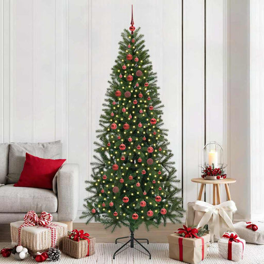 Árvore de Natal Artificial com 300 LEDs Verde 210 cm PE e PVC