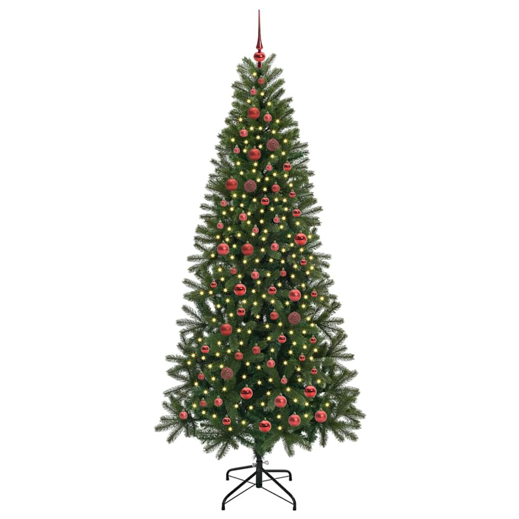 Árvore de Natal Artificial com 300 LEDs Verde 210 cm PE e PVC