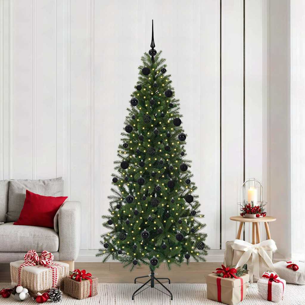 Árvore de Natal Artificial com 300 LEDs Verde 210 cm PE e PVC