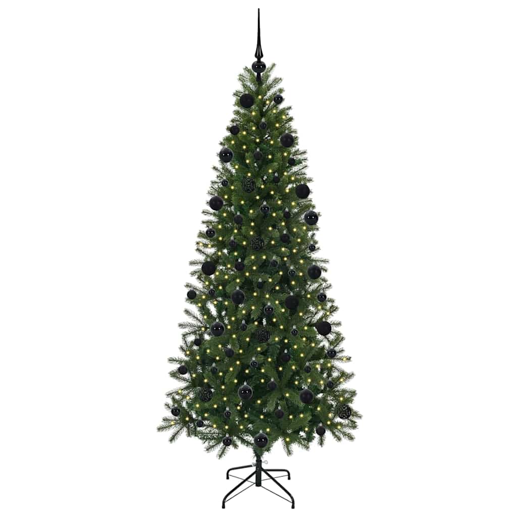Árvore de Natal Artificial com 300 LEDs Verde 210 cm PE e PVC
