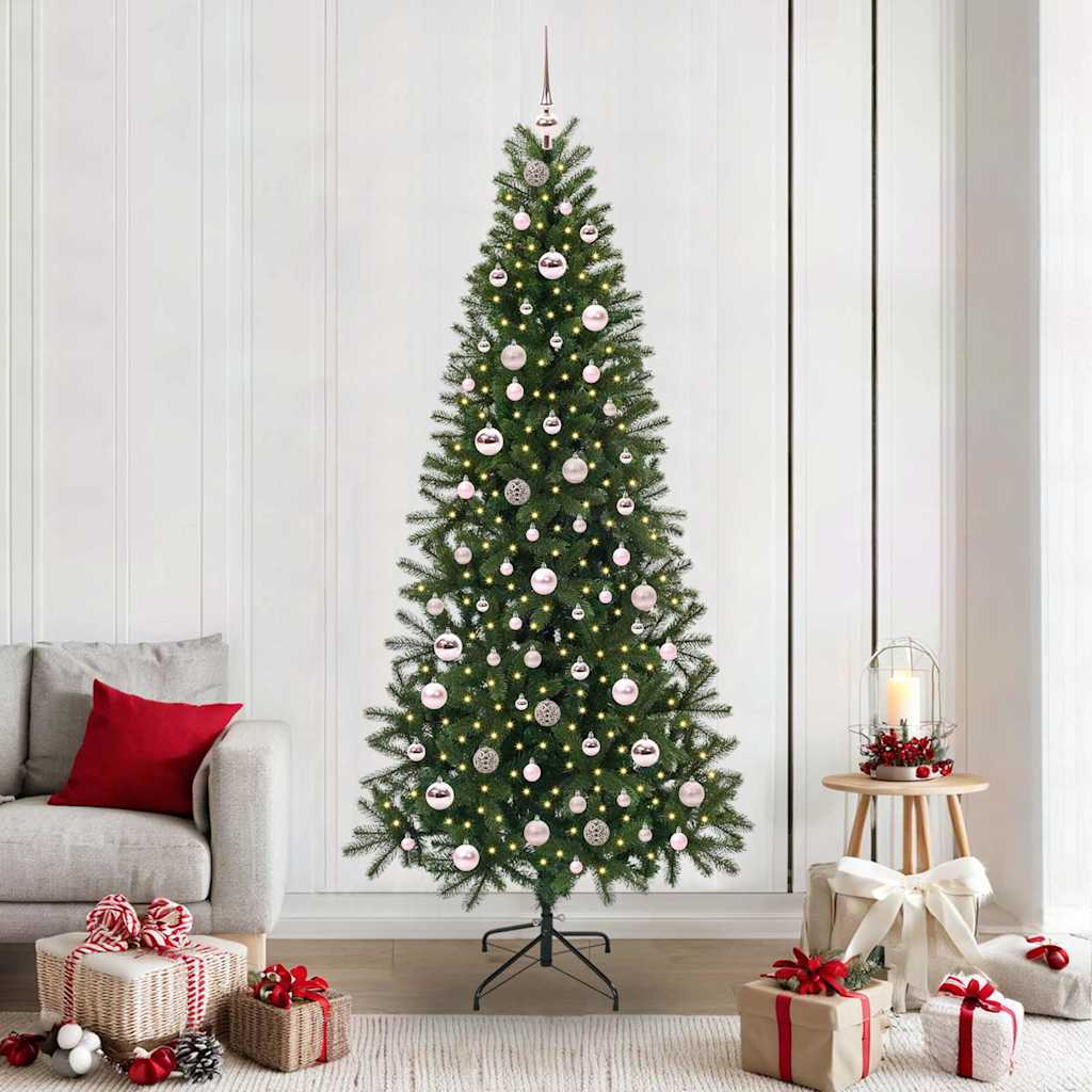 Árvore de Natal Artificial com 300 LEDs Verde 210 cm PE e PVC