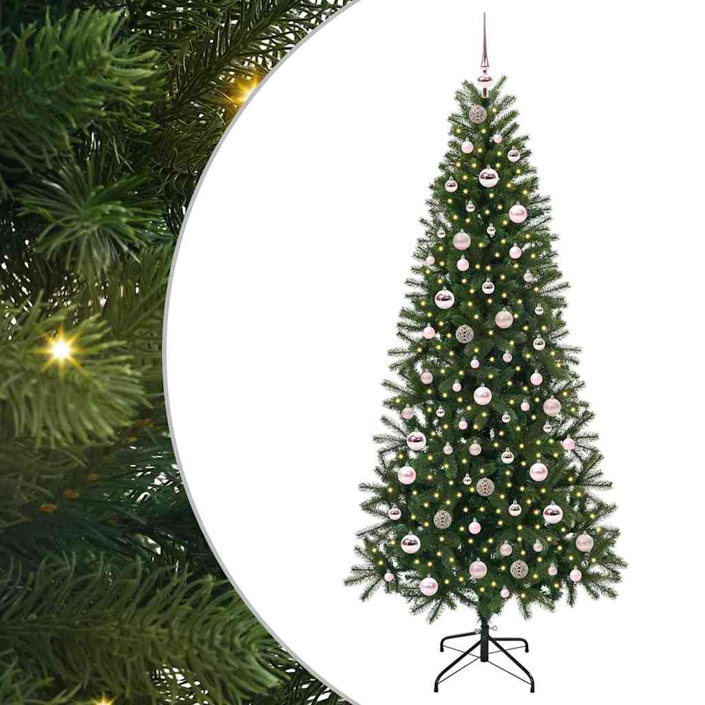 Árvore de Natal Artificial com 300 LEDs Verde 210 cm PE e PVC