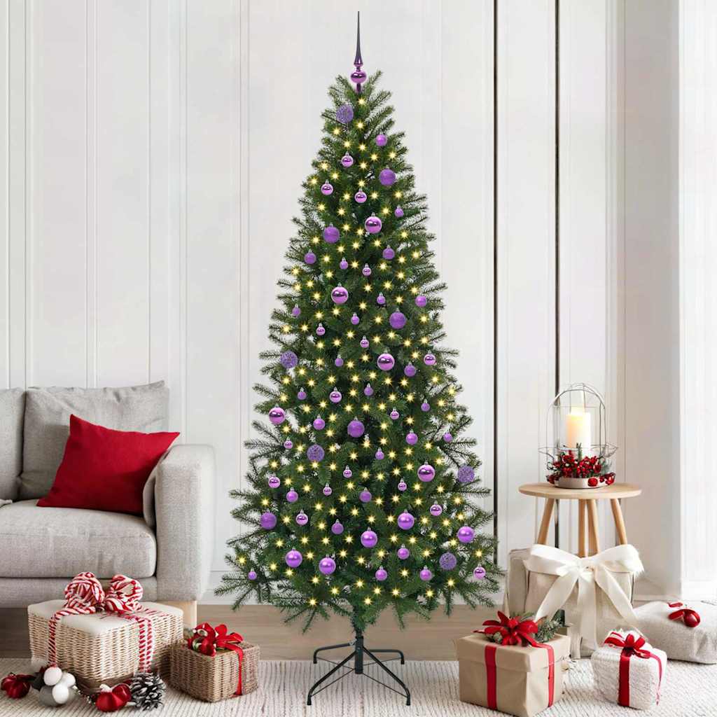 Árvore de Natal Artificial com 300 LEDs Verde 210 cm PE e PVC