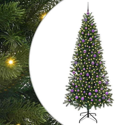 Árvore de Natal Artificial com 300 LEDs Verde 210 cm PE e PVC