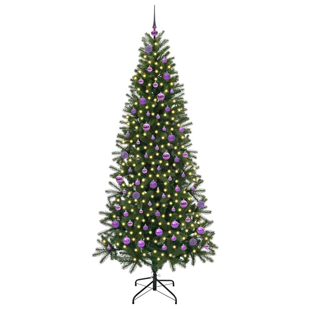 Árvore de Natal Artificial com 300 LEDs Verde 210 cm PE e PVC