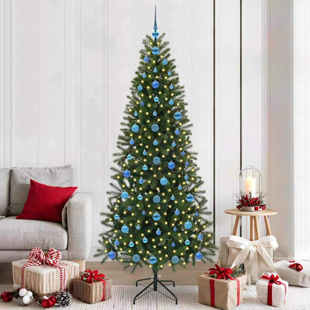 Árvore de Natal Artificial com 300 LEDs Verde 210 cm PE e PVC