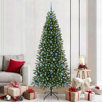 Árvore de Natal Artificial com 300 LEDs Verde 210 cm PE e PVC
