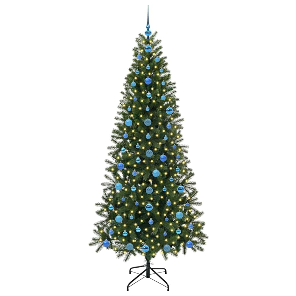 Árvore de Natal Artificial com 300 LEDs Verde 210 cm PE e PVC