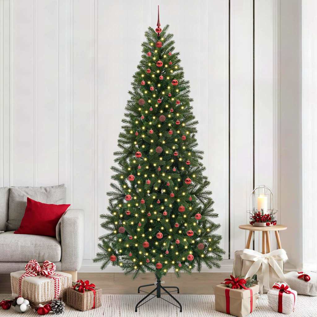 Árvore de Natal Artificial com 300 LEDs Verde 240 cm PE e PVC