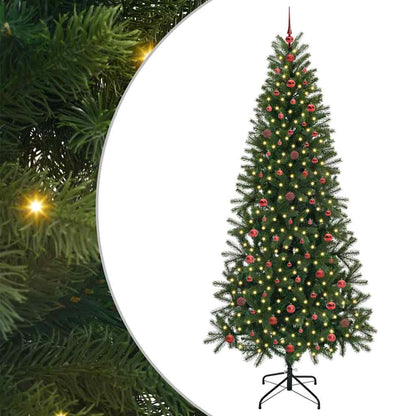 Árvore de Natal Artificial com 300 LEDs Verde 240 cm PE e PVC